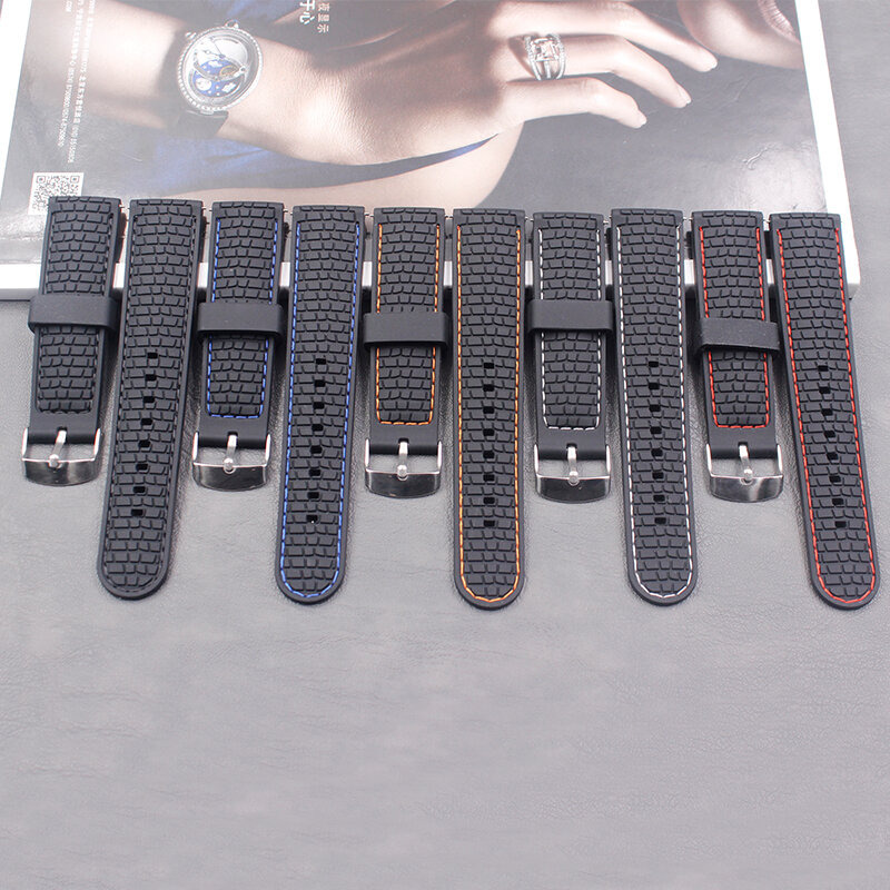 Men's silicone strap 22mm outdoor sports and leisure waterproof quick release strap buckle accessories female