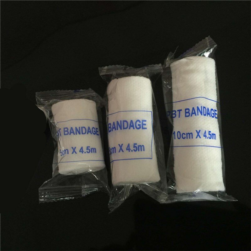 5 pçs/lote 5 centímetros 7.5 centímetros 10 cm Branco Não-tecido kit de Primeiros socorros fornece PBT médica bandagem elástica bandagem Bandagem Pet de Enfermagem Ferida