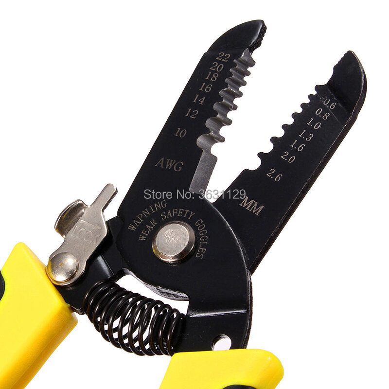 Free Ship 7" 0.6-2.6mm Portable Wire Stripper Pliers Crimper Cable Stripping Crimping Cutter Hand Tool  for Electrical