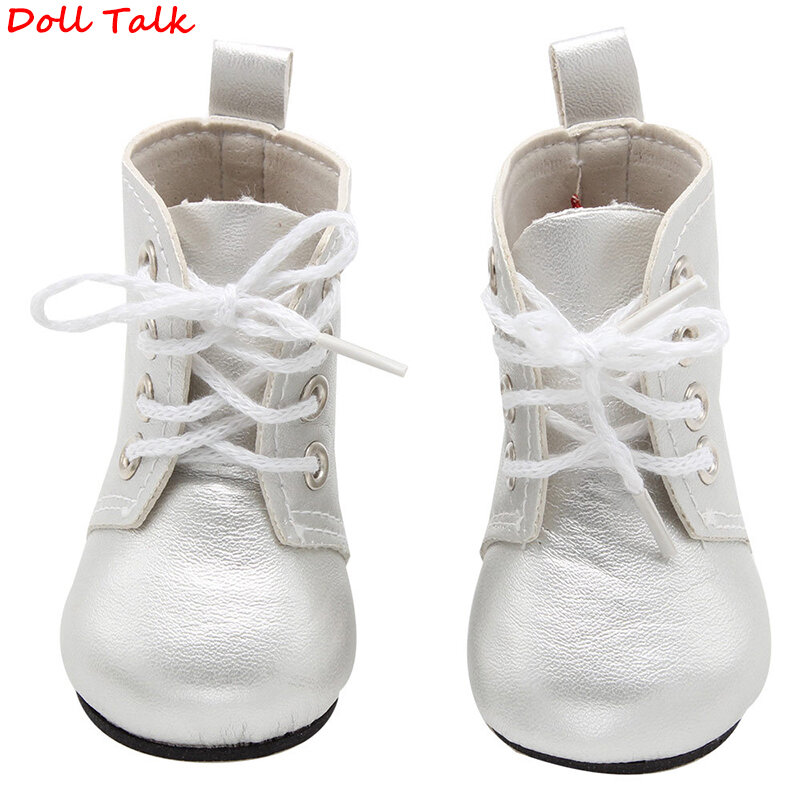 Lalka mówić kolory 1 para PU skórzane buty dla lalek dla lalek krótkie botki na wysokim obcasie buty dla wielobarwnych butów ameryka lalka