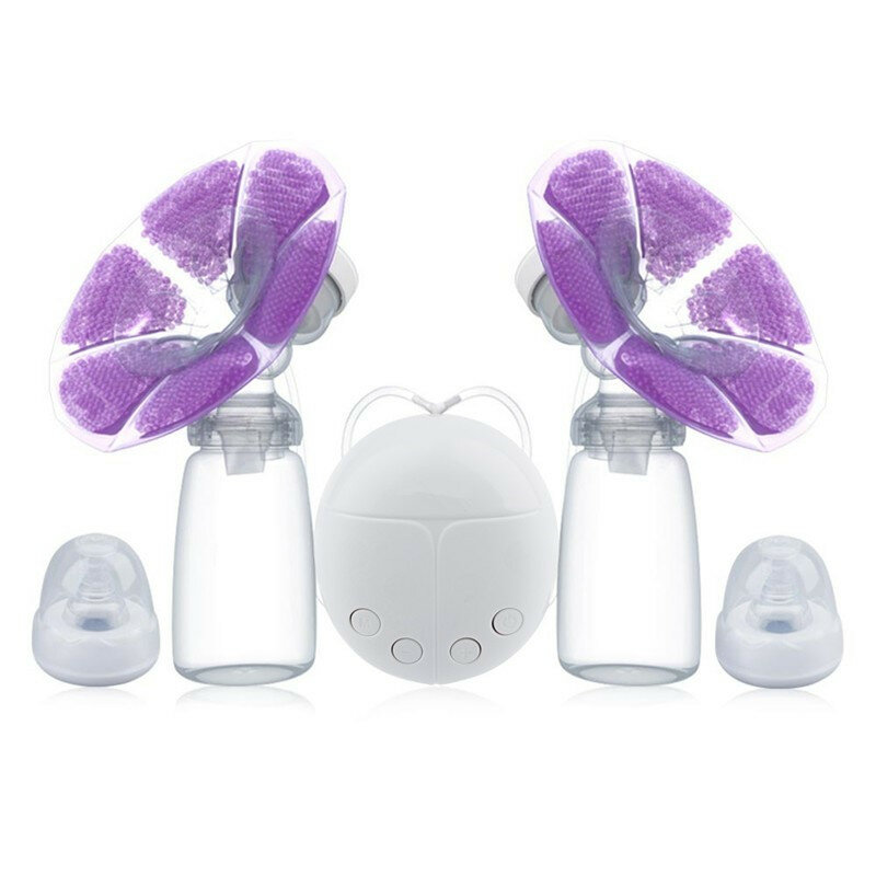 مضخات الثدي الكهربائية الثنائية وملحقاتها ، زجاجة الحليب ، كابل USB ، الحلمات PP ، مصاصات حليب الرضاعة الطبيعية الذكية للأطفال
