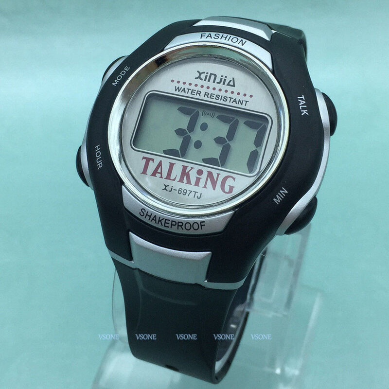 Japoński cyfrowy zegarek dla osób niewidomych lub osób niedowidzących z alarmem