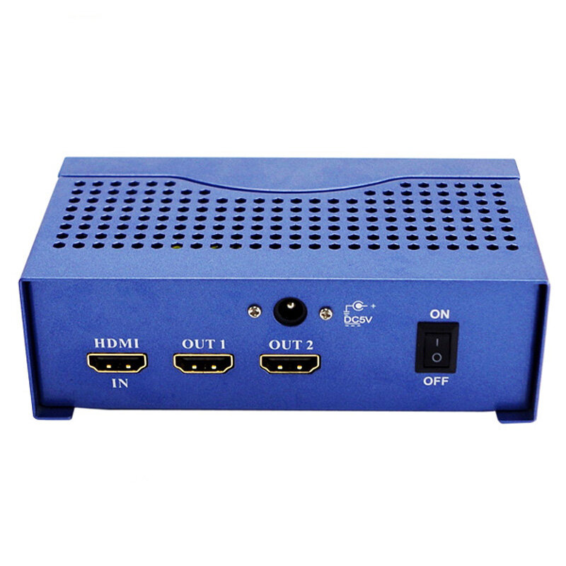 CKL 1 w 2 Out rozdzielacz HDMI Metal niebieski 1 sztuk 1.4 V 4D 3D 1x2 HDMI dystrybutora powielacz do konsoli Xbox PS3 PS4 PC DV DVD HDTV HD-9242
