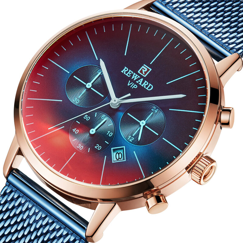 REWARD Brand Watches Mens Top Luxury Waterproof Quartz Wrist Watch Men Sport Chronograph Male Wristwatch Relogio Masculino