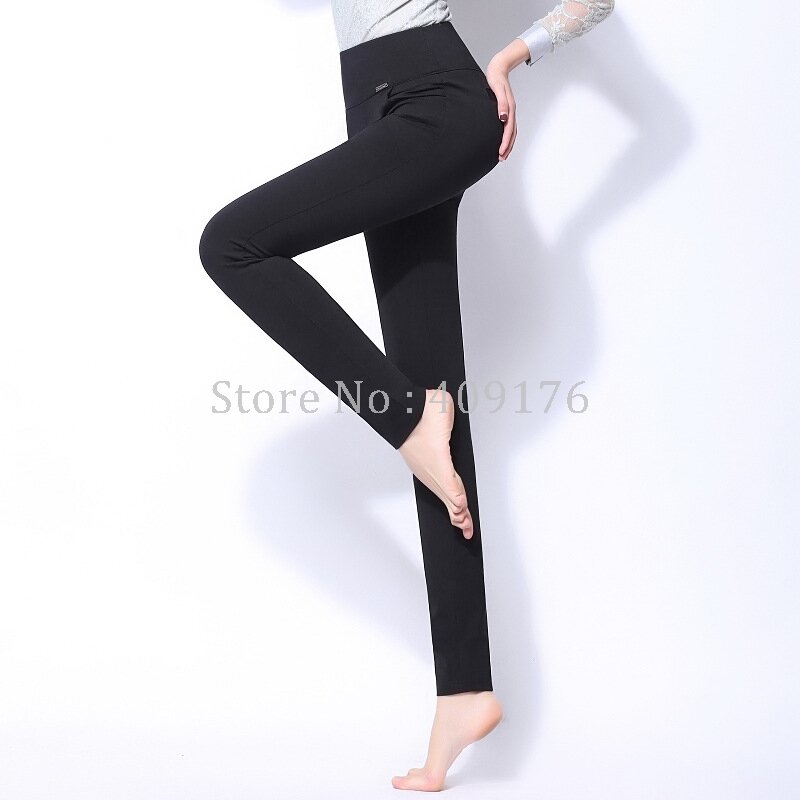 Frauen Hosen Dünne Hose Elastische Leggings Hohe Taille Bleistift Hosen Dame Täglichen Tragen Große Große Taille S-5XL 6XL