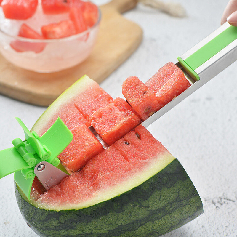 1PC sandía cortador pinzas Corer fruta melón las herramientas de acero inoxidable sandía refrescante sandía cubos QA 015