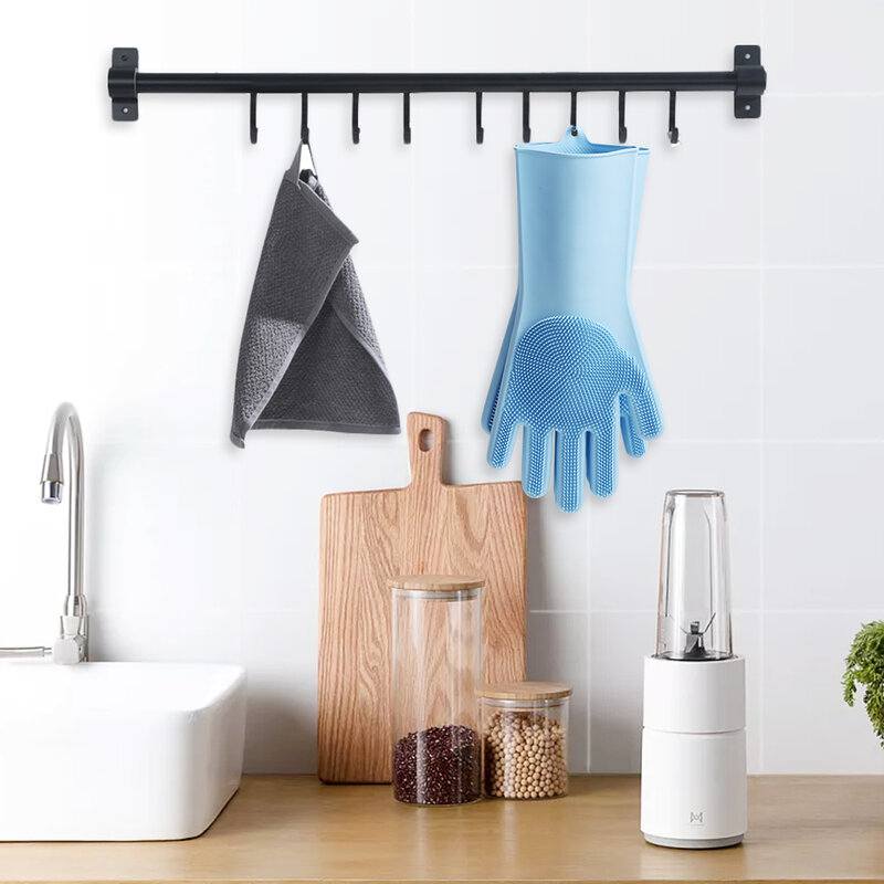 1 para magiczne silikonowe naczynia do mycia szorowania rękawice do czyszczenia gumowe rękawice żaroodporne domowe kuchenne silikonowe rękawiczki