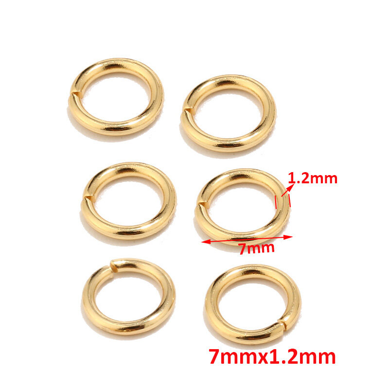 Gold Tone Aço Inoxidável Jump Rings, Jóias Fazendo Suprimentos, Descobertas, Colar, Brinco Reparos, 5mm, Alta Qualidade, 100Pcs