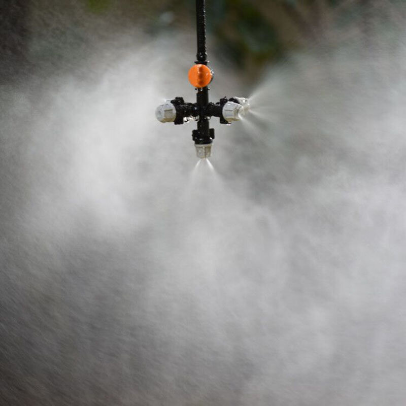 Pendurado Anti-gotejamento Fogging Bico, Cruz atomização nevoeiro, spray de água, estufa gotejamento irrigação, 1 conjunto