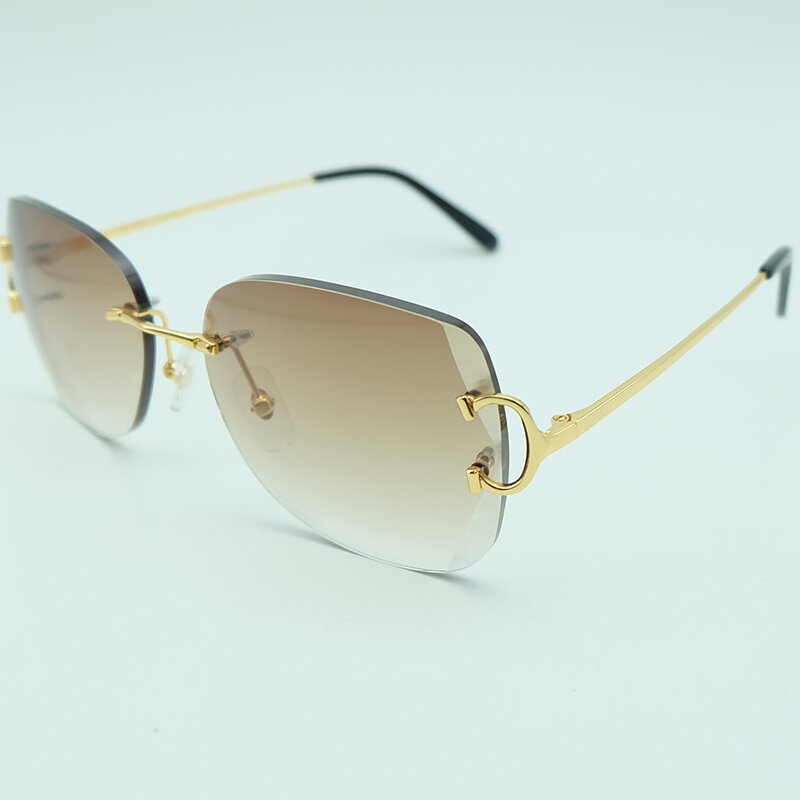 빈티지 무테 선글라스 남자 카터 안경 3mm 두껍고 무거운 렌즈 레트로 썬 안경 패션 디자인 운전 Gafas De Sol