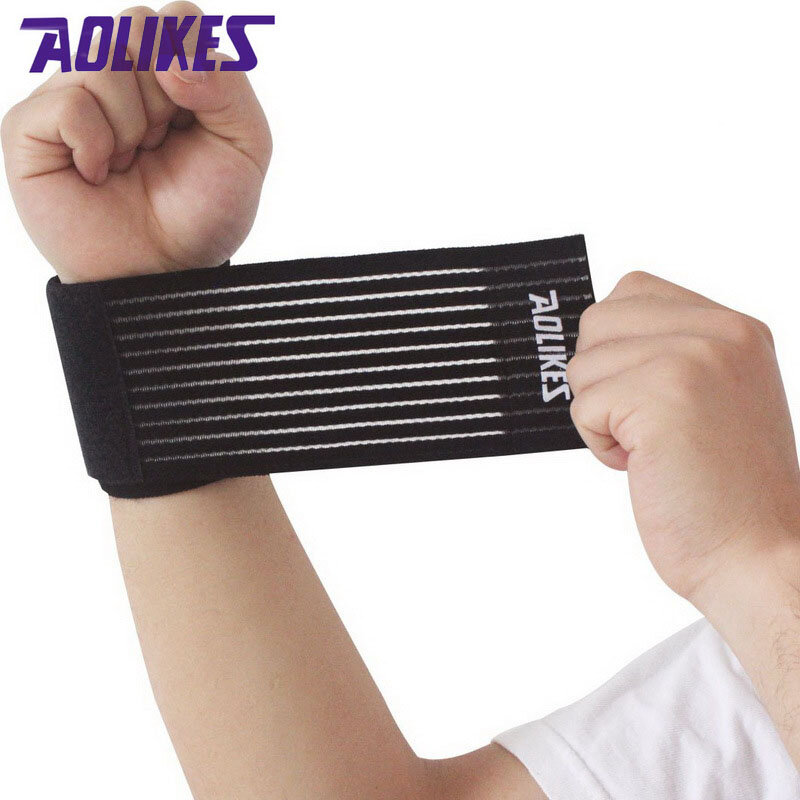 AOLIKES 1 Pcs Pergelangan Tangan Band Pria Wanita Elastis Perban untuk Pergelangan Tangan Tali Wrap Gelang Kebugaran Olahraga Gym Dukungan Pergelangan Tangan pelindung