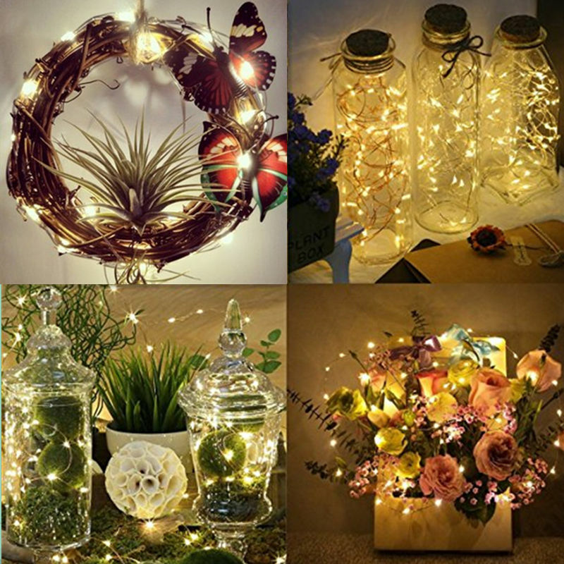 LEDストリングライト2m,5m,10m,100,3xaa,電池式,クリスマスツリー,結婚式の装飾,妖精