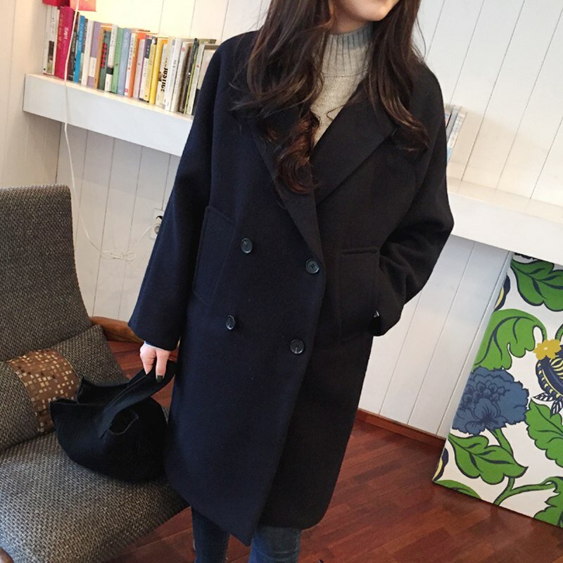 Abrigo suelto de manga larga para mujer, chaqueta de lana de alta calidad, abrigo grueso y cálido, moda de invierno, nuevo