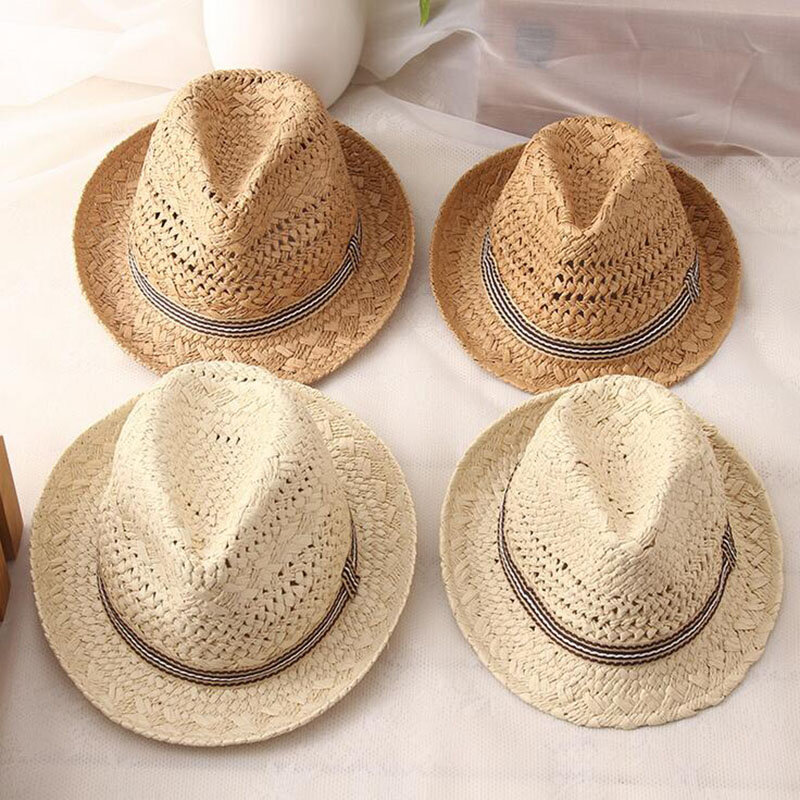 Verano Sol Sombreros de Las Mujeres Dulces de Colores Bolas Borla de los hombres de Paja sombreros de Las Muchachas de La Vendimia Playa Sombreros de Panamá Jazz Chapéu Feminino