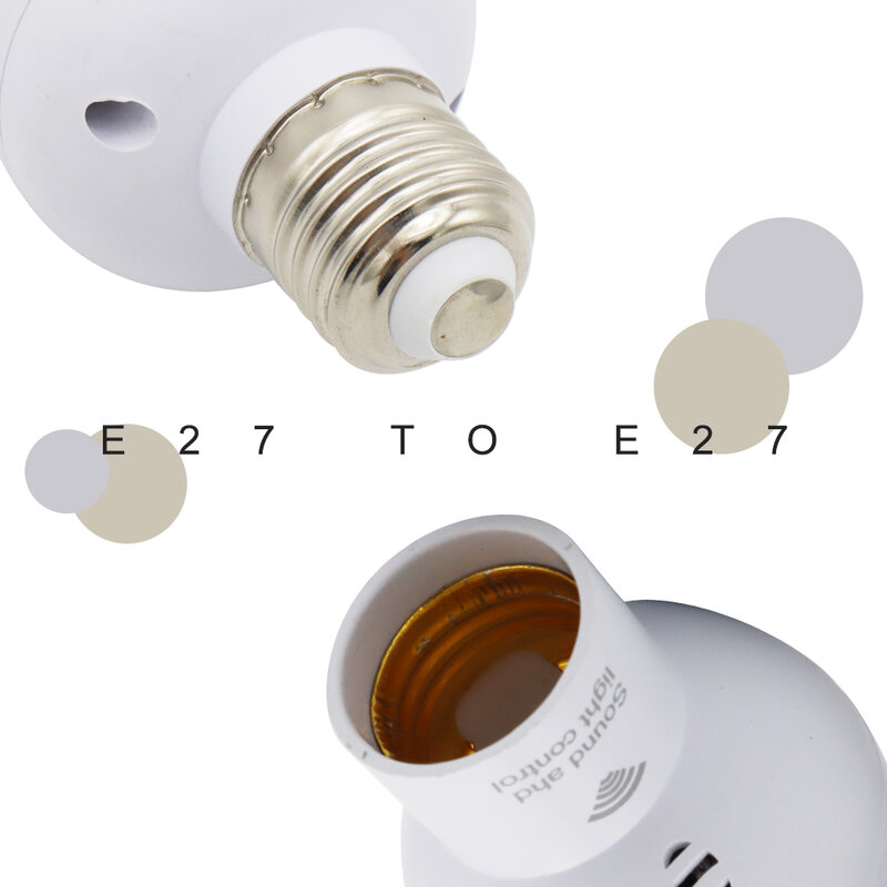 220V Dimmable E27 To E27 Wireless Remote Control Lamp Base Screw Bulb Cap Socket Switch E27 Sound And Light Control Lamp Holder