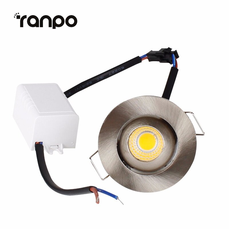 Mini 3W Recessed LED Ceiling Light COB Downlight Spotlight Bulb Lamp AC 85V-265V Aluminum Home Lighting Warm Cool White