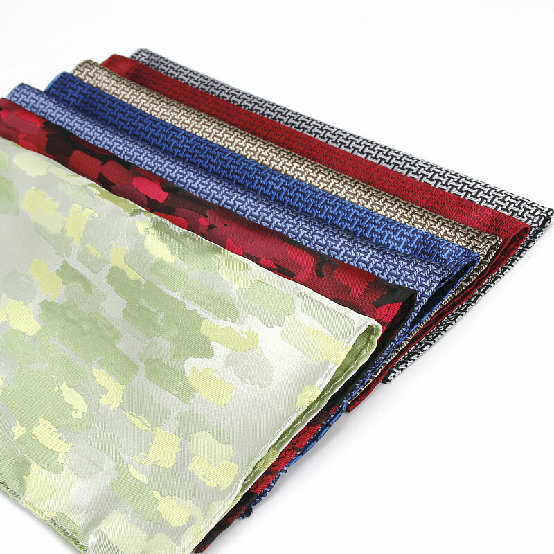 Mens Brand Pocket Square Geometric Pattern Handkerchief Fashion Hanky For Men Business Suits Hankies Towel Accessories 25cm*25cm