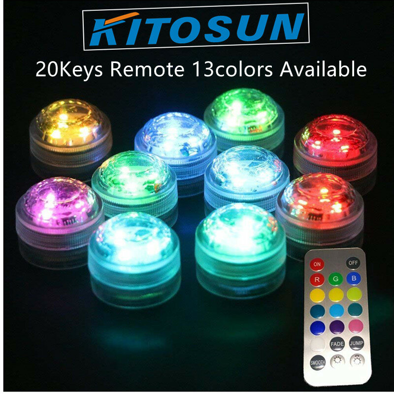 20Pcs * CR2032 a batteria 3CM rotondo Super luminoso RGB multicolori LED sommergibile LED floralited Light con telecomando