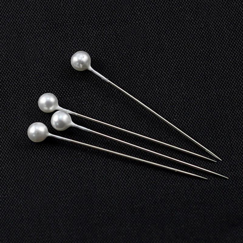 100pcs Pear Ball Head Pins Shawl Scarf Dressmaking Decorating Pins Sewing Pin DIY Crafts Tool (Pearl White)
