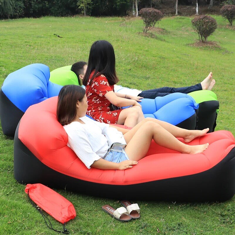 2019 sofá inflable al aire libre tumbona de playa silla 10 colores sofá perezoso cómodo bolsa de aire sofá cama equipo de camping
