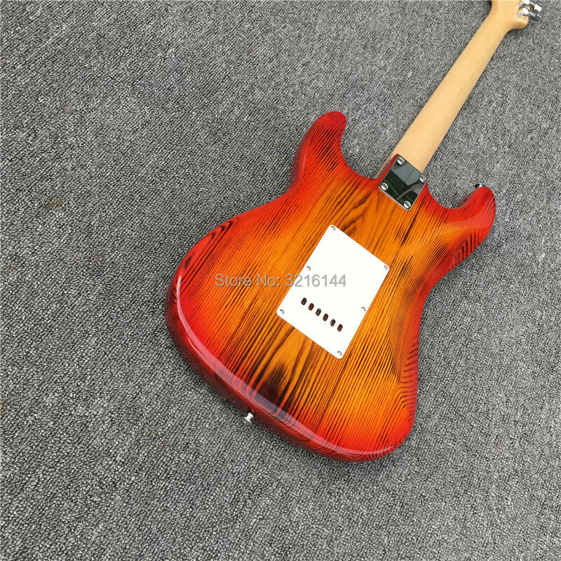 Hohe qualität der nordosten chinas esche kohlensäure e-gitarre, rot Alle farben kann, können ändern die benutzerdefinierte. eschenholz