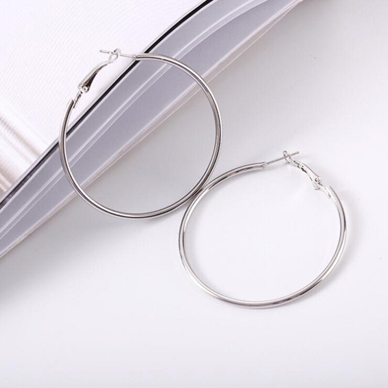 Neue Creolen 40mm 60mm 70mm Große Glatte Kreis Ohrringe Basketball Brincos Schleife Ohrringe für Frauen Schmuck ohrringe