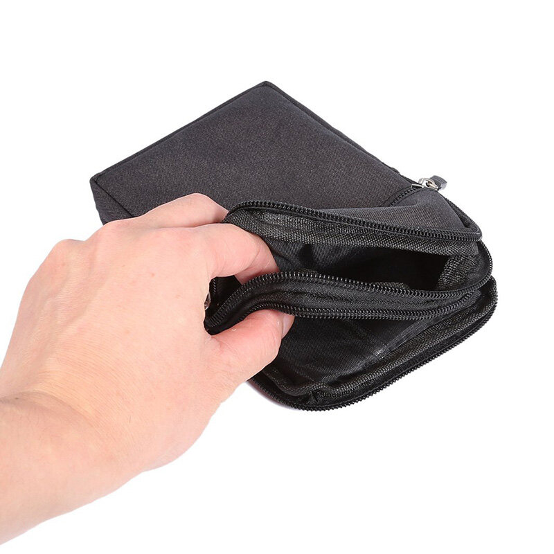 Фиксированная поясная сумка, холщовая уличная сумка на пояс для телефона, кошелек для хранения, органайзер для карт, забавная сумка с крючком для фиксации, сумочка на молнии