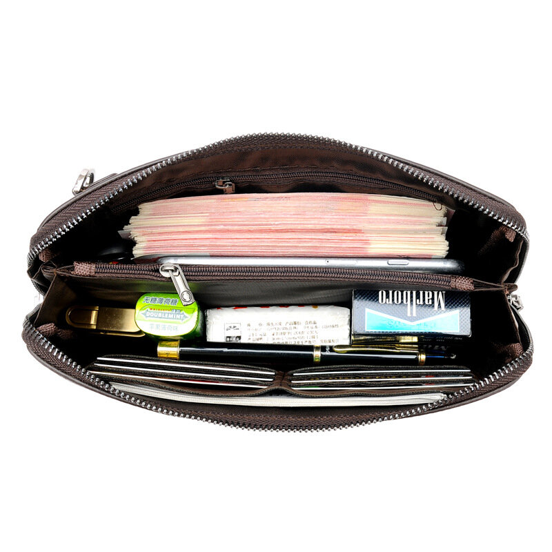 Мужской Длинный кошелек с кодовым замком, мужской деловой безопасный клатч с замком из микрофибры и синтетической кожи, повседневный кошелек, модная мягкая сумочка