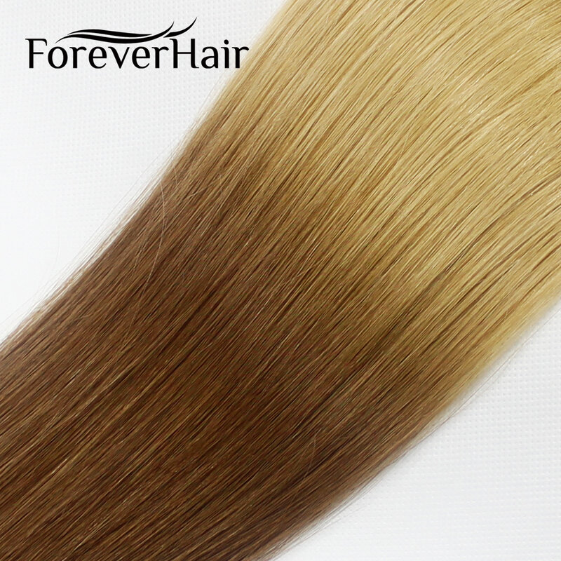 FOREVER HAIR Tape In 100% Real Remy Skin Weft Straight Hair 20pcs Hair Extensions 40g Ombre Color T6/16 Tape Hair 16" 18" 20"