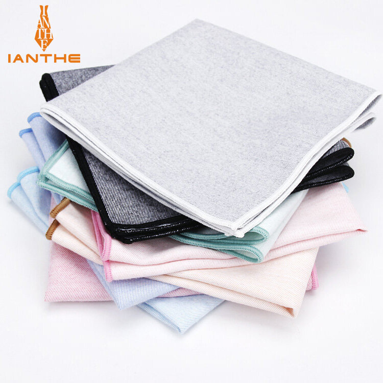 Hohe Qualität 100% Baumwolle Klassische Anzüge Solide Tasche Platz 25 cm * 25 cm männer Vintage Gestreiften Taschentücher Brust handtuch Taschentücher
