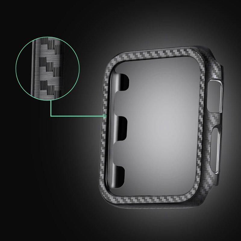 YUKIRIN Ultra mince lignes en Fiber de carbone boîtier PC cadre de protection pour Apple Watch Series 4 3 2 1 iWatch Case 38 MM 42 MM 40 MM 44 MM