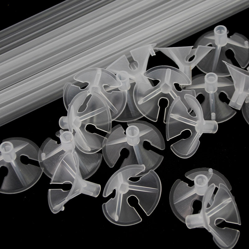 Cyuan 20 piezas globos soporte palos con copa globo de látex palo transparente varillas de PVC decoración de fiesta globos Accesorios