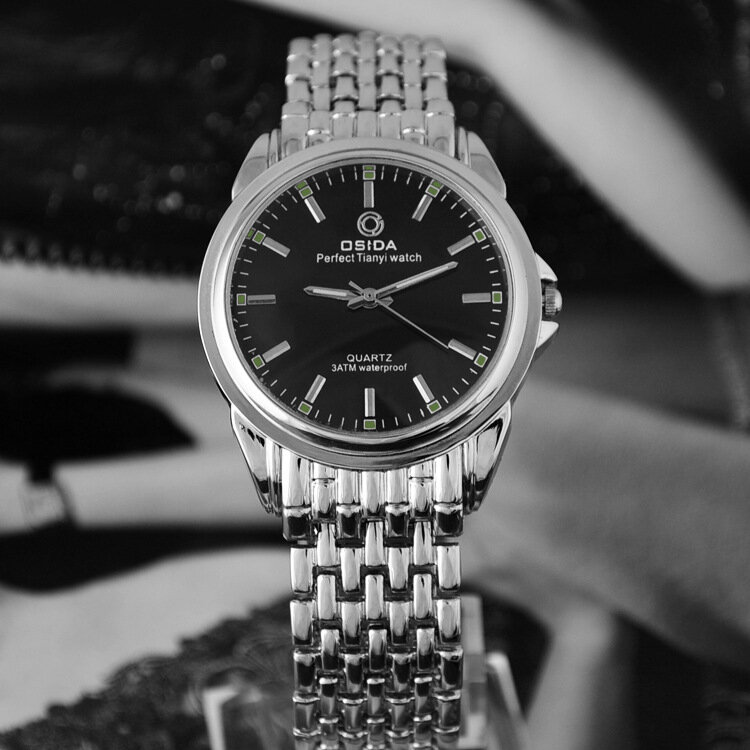 Shsby 男性のフルステンレス鋼石英カップルの腕時計クォーツ時計女性のドレスファッション時計