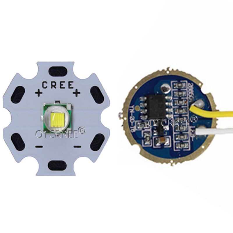 Cree XM-L LED T6 White Light with 20mm star pcb+ 3.7V 5modes led Driver +T6 15degree led Lens with Base Holder kit