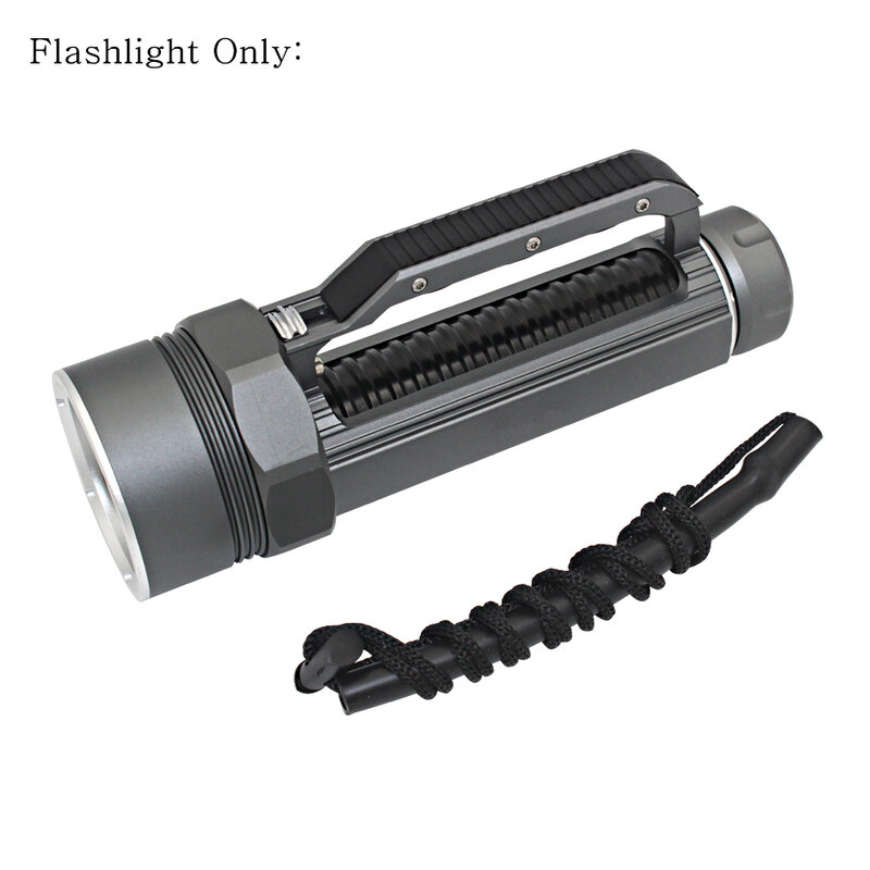 Linterna de buceo impermeable, luz subacuática recargable, 4x XM-L2, LED + batería 26650 + cargador de CA