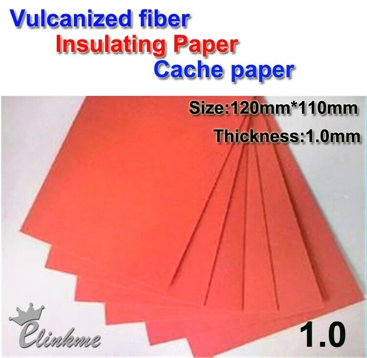 3 pz/lotto, 120mm * 120mm * 1.0mm, guarnizione isolante carta isolante in fibra vulcanizzata rossa carta Cache
