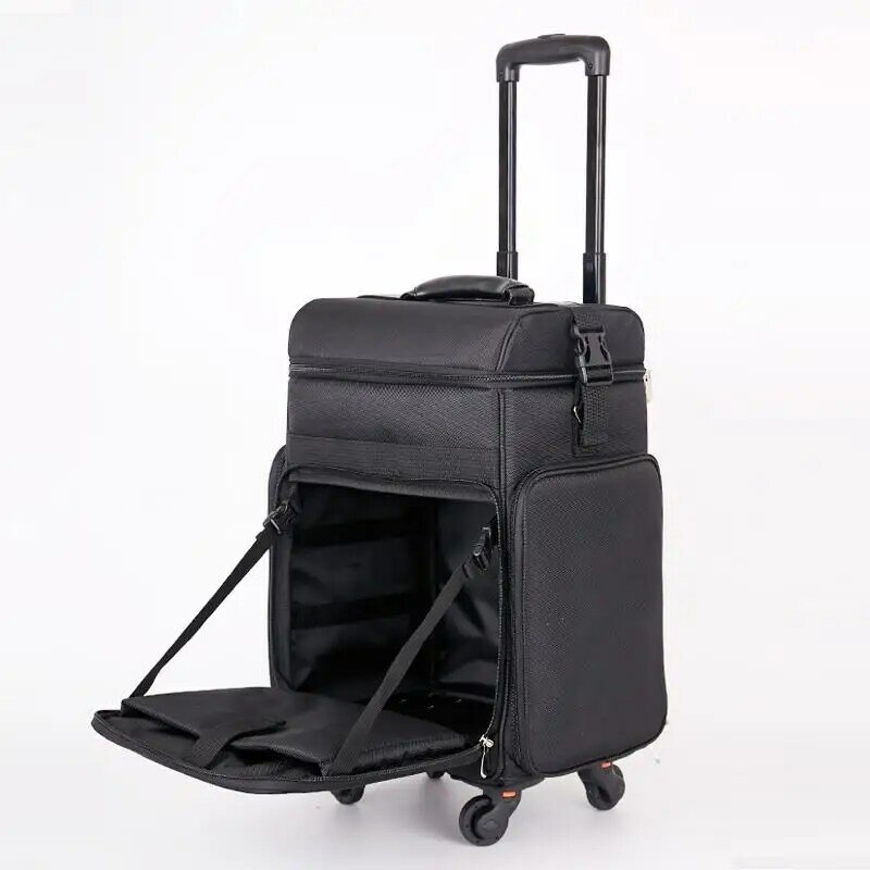 Профессиональная и простая многофункциональная Улучшенная тележка для багажа из ткани Оксфорд с вышивкой корейский красивый макияжный чемодан