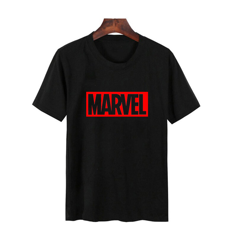 LUSLOS MARVEL t-shirt Superheros mode blanc noir t-shirt femmes été décontracté à manches courtes col rond mode Slogan T-shirts