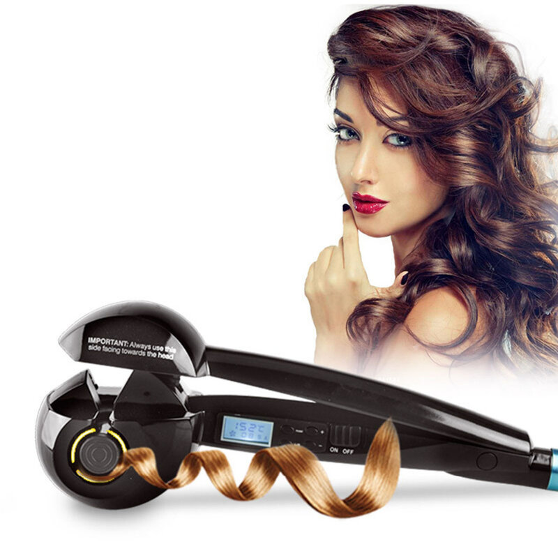 Pantalla LCD rizador automático de hierro de calefacción para el cuidado del cabello herramientas de estilismo onda de cerámica rizador de pelo mágico