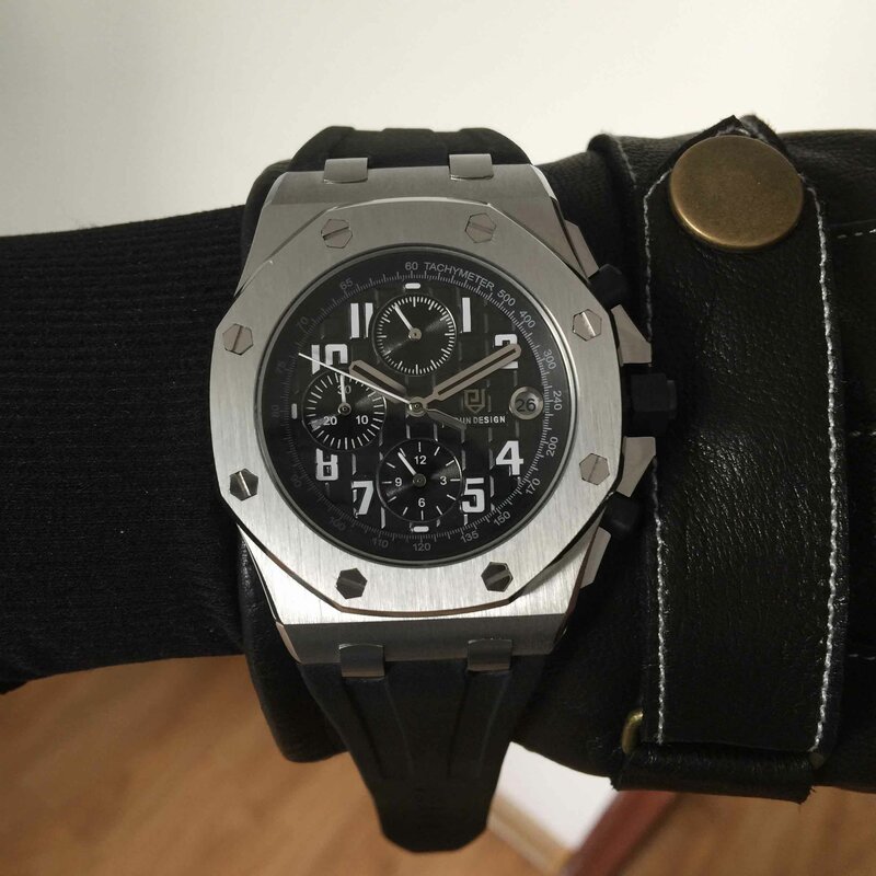 Assistir Homens Top Marca de Luxo Relógio de Quartzo Homens Militar Chronograph Sports Watch pulseira de Borracha relógio de Pulso