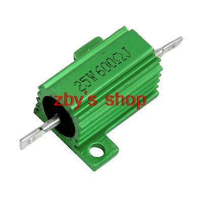 5% 600 Ohm 25 Watt Green Aluminum Housed Clad Wirewound Resistor
