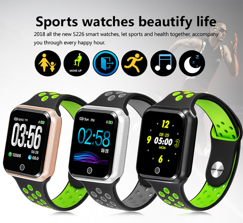 NAIKU S226 Smart Watch Men Women Fitness Tracker Heart Rate Monitor Smart Bracelet Blood Pressure Pedometer Android IOS