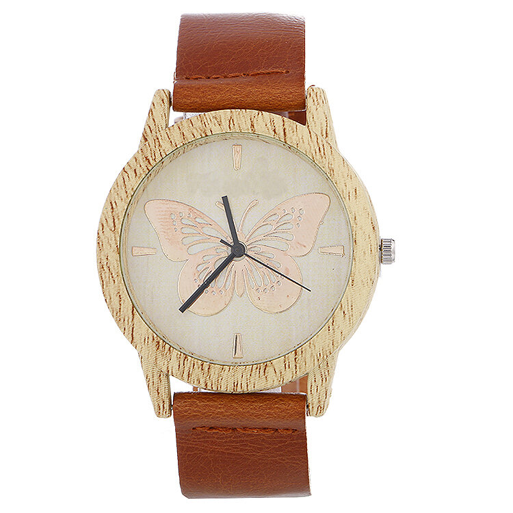 2020 casual criativo borboleta relógio de madeira artesanal relógio de pulso simples relógio de quartzo do vintage das mulheres dos homens vestido relógios