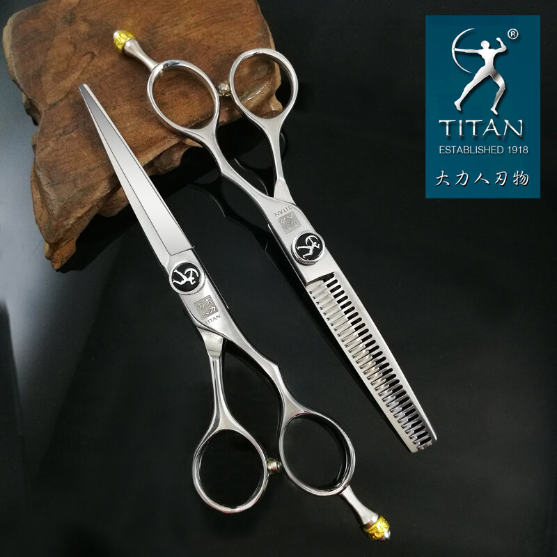 Tytan profesjonalne nożyczki do włosów 5.5 cali 6.0 cali nożyczki fryzjerskie nożyczki wycinanie usuwanie