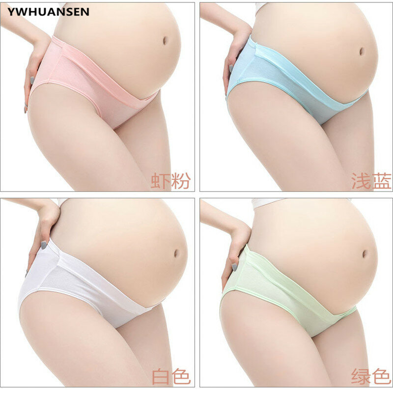 Cotton Maternity Pregnant Underwear Postpartum Mother Under Bump Panties V-Shaped Soft Belly Support Panty Breathable