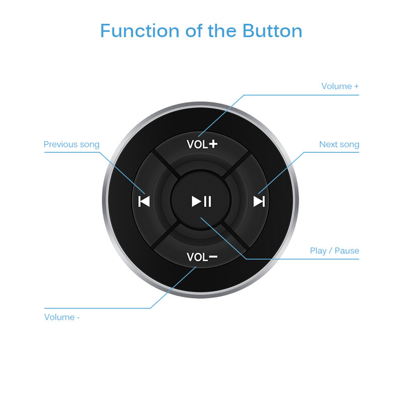 Новый Универсальный беспроводной Bluetooth медиа руль кнопки дистанционного управления Mp3 музыкальный плеер портативный