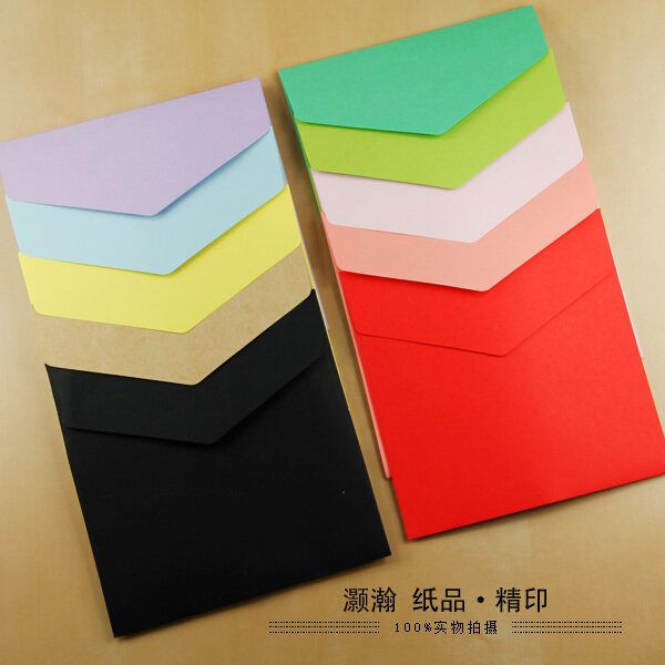 Envelopes de papel quadrados, 15.8x15.8 cm, cores, 100 peças