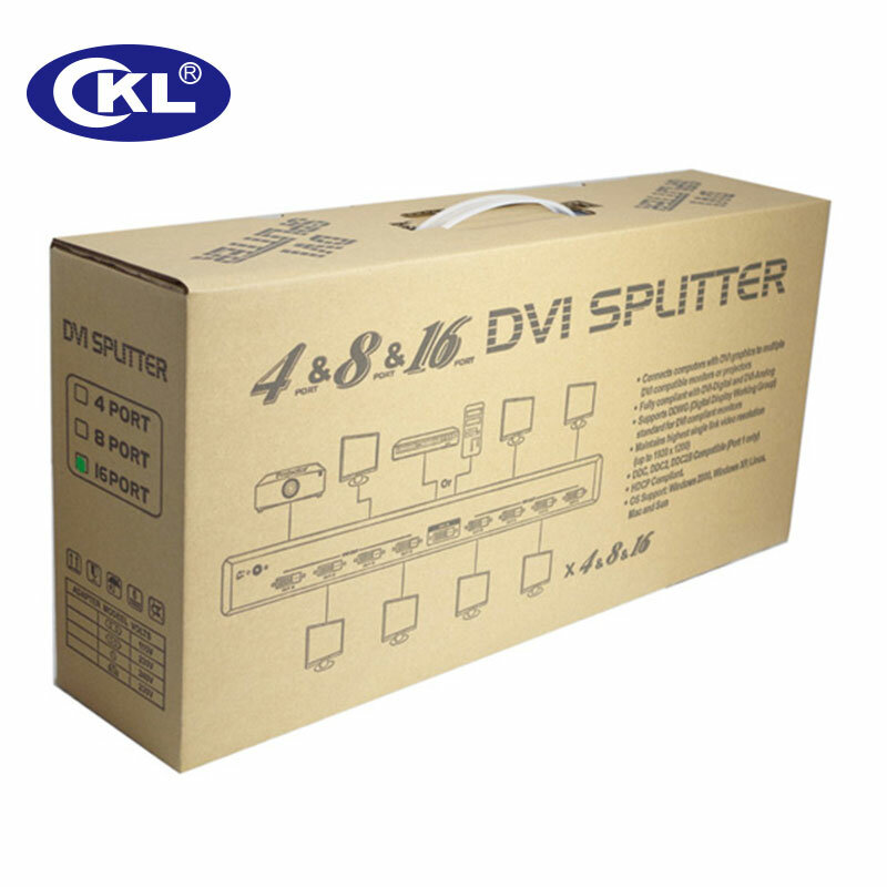 CKL High-quality Black 1 x 4 4 Port DVI Splitter Multi-function Support HDCP DDC DDC2 DDC2B 1920*1080 Rackmount Metal DVI-94E