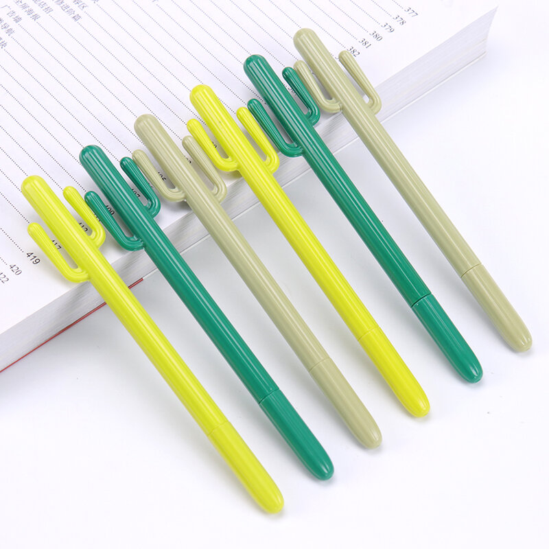 1pc bonito criativo cactus gel canetas artigos de papelaria material de escritório planta gel caneta tinta preta 0.38mm para a escola escrita