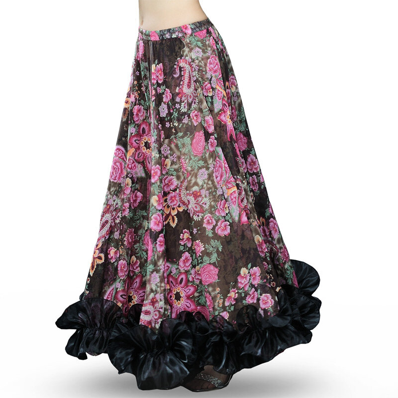 Rok Tari Perut Bohemia 360 ° Rok Menari Ayun Besar Kostum Tarian Gipsi Gaun Rok Flamenco Spanyol Kostum Tari Perut